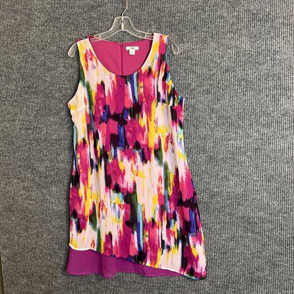 Cato Dresses & Skirts - Cato Womens Shift Dress Size 16 Multi Color Abstract Sleeveless Office Career